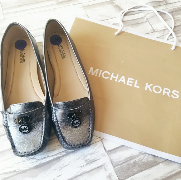 MICHAEL Michael Kors Shoes - •Michael Kors• metallic silver Hamilton loafers